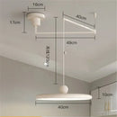 GobekUsa Cream Iron Art Chandelier LED Pendant Light for Bedroom Living Room