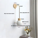 GobekUsa Ceramic LED Wall Lamp Modern Wood Decor Stair Light Fixtures