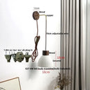 GobekUsa Ceramic LED Wall Lamp Modern Wood Decor Stair Light Fixtures
