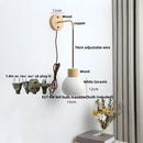 GobekUsa Ceramic LED Wall Lamp Modern Wood Decor Stair Light Fixtures