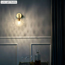 GobekUsa Minimalist Rippled Glass Sphere Wall Lamp with Gold Sconce Lighting