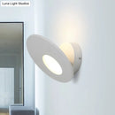 GobekUsa Minimalist Round Acrylic Wall Sconce with Integrated LED for Bedroom - Black/White