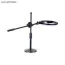 GobekUsa Minimalist Round Iron Vanity Lighting: Black Finish LED Fill Light with Mobile Phone Holder