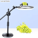 GobekUsa Minimalist Round Iron Vanity Lighting: Black Finish LED Fill Light with Mobile Phone Holder