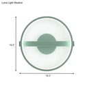 GobekUsa Minimalist LED Acrylic Wall Lamp in Green - White/Warm Light, 12.5"/16.5" Dia