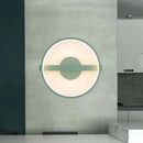 GobekUsa Minimalist LED Acrylic Wall Lamp in Green - White/Warm Light, 12.5"/16.5" Dia