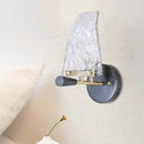 GobekUsa Minimalist Sail Ship Glass Wall Light - Textured, Novelty Design, 1 Bulb Black Sconce for Bedrooms
