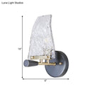 GobekUsa Minimalist Sail Ship Glass Wall Light - Textured, Novelty Design, 1 Bulb Black Sconce for Bedrooms