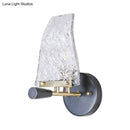 GobekUsa Minimalist Sail Ship Glass Wall Light - Textured, Novelty Design, 1 Bulb Black Sconce for Bedrooms