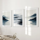 Minimalist Mountain Lake Set of 3. Modern Landscape Prints by Wall Art Set