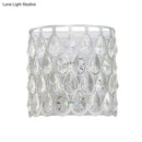 GobekUsa Minimalist Silver/Brass Half-Cylinder Wall Light Sconce - Clear Crystal Teardrop - 1 Light Metal Wall Lamp