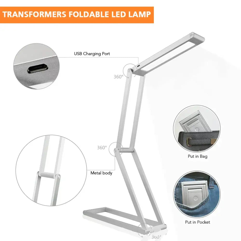 GobekUsa Dimmable LED Desk Lamp - Portable, Foldable, USB Charging, Energy Saving for Study & Work, photo 2 of 9
