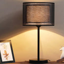 GobekUsa Minimalist Single-Bulb Table Lamp with Drum Shade – Stylish Fabric Lighting for Living Room Nightstand