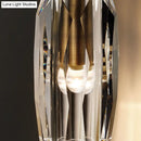 GobekUsa Minimalist Single Light Brass Wall Mounted Sconce Lamp with Clear Crystal Facets