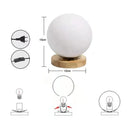 GobekUsa Glass Ball Table Lamp: Creative Warm Night Lighting for Bedroom Decor