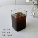 Minimalist square glass juice cup kitchen drinkware by Decorbites