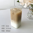 Minimalist square glass juice cup kitchen drinkware by Decorbites