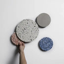 GobekUsa Minimalist LED Wall Sconce: Disc Shaped Terrazzo Bedroom Light - Pink/Blue/Black, 7"/10" Diameter