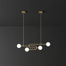 GobekUsa Minimalist U-Shaped Gold Metal Suspension Light with Milky Glass Shade for Dining Room Island