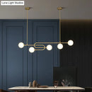 GobekUsa Minimalist U-Shaped Gold Metal Suspension Light with Milky Glass Shade for Dining Room Island