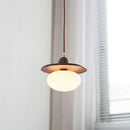 GobekUsa Glass LED Pendant Lamp with Walnut Wood Brass Accent