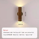 GobekUsa LED Wood Wall Lamp: Nordic Style Walnut Sconce for Bedroom, Study, and Living Room