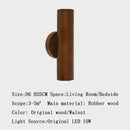 GobekUsa LED Wood Wall Lamp: Nordic Style Walnut Sconce for Bedroom, Study, and Living Room