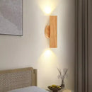 GobekUsa LED Wood Wall Lamp: Nordic Style Walnut Sconce for Bedroom, Study, and Living Room