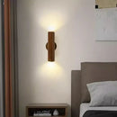 GobekUsa LED Wood Wall Lamp: Nordic Style Walnut Sconce for Bedroom, Study, and Living Room