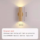 GobekUsa LED Wood Wall Lamp: Nordic Style Walnut Sconce for Bedroom, Study, and Living Room