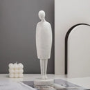 Minimalist white abstract people resin statue set living room decor by Decorbites