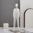Minimalist white abstract people resin statue set living room decor by Decorbites