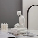 Minimalist white abstract people resin statue set living room decor by Decorbites