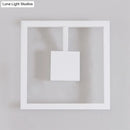 GobekUsa Sleek Square LED Wall Sconce for Bedroom - Warm/White Acrylic Light Fixture in Black/White