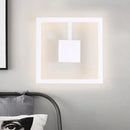 GobekUsa Sleek Square LED Wall Sconce for Bedroom - Warm/White Acrylic Light Fixture in Black/White