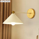 GobekUsa Nordic Modern Rotatable Pyramid Wall Lighting in White, Metallic Sconce Light for Bedroom