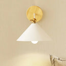 GobekUsa Nordic Modern Rotatable Pyramid Wall Lighting in White, Metallic Sconce Light for Bedroom