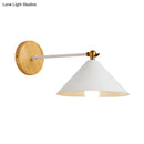 GobekUsa Nordic Modern Rotatable Pyramid Wall Lighting in White, Metallic Sconce Light for Bedroom