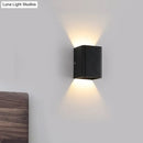 GobekUsa Contemporary LED Wall Mount Lamp - Black/White Cube Shade, Metallic Finish - Ideal for Bedside with Warm/White Lighting