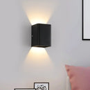 GobekUsa Contemporary LED Wall Mount Lamp - Black/White Cube Shade, Metallic Finish - Ideal for Bedside with Warm/White Lighting