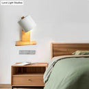 GobekUsa Adjustable Nordic Metal Drum Wall Sconce with 1 Bulb: Gray/White/Green Bedside Light Fixture