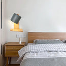 GobekUsa Adjustable Nordic Metal Drum Wall Sconce with 1 Bulb: Gray/White/Green Bedside Light Fixture