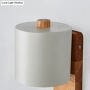 GobekUsa Adjustable Nordic Metal Drum Wall Sconce with 1 Bulb: Gray/White/Green Bedside Light Fixture