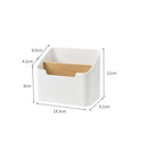 Minimalist white and wood office supplies storage rack office by Decorbites