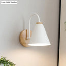 GobekUsa Minimalist Conical Wall Sconce with Metal Shade and Gooseneck Arm, Black/White, 6" Width