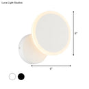 GobekUsa Minimalist White/Black Round LED Wall Sconce with Warm/White Light - Acrylic Wall Mounted Lamp Fixture