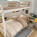 GobekUsa Buttoned Washed Cotton Bedding Set: Soft & Breathable Quilt Cover for Home or Dorm