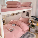 GobekUsa Buttoned Washed Cotton Bedding Set: Soft & Breathable Quilt Cover for Home or Dorm
