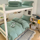 GobekUsa Buttoned Washed Cotton Bedding Set: Soft & Breathable Quilt Cover for Home or Dorm