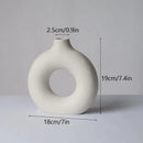 Minimalist white decorbites ceramic donut vase set living room by Decorbites